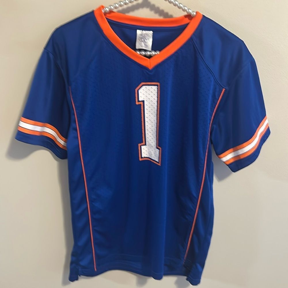 Rivalry Threads Florida Gators Youth Large Blue 1 Football Jersey Orange Trim